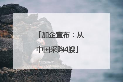 加企宣布：从中国采购4艘