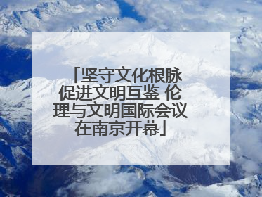 坚守文化根脉 促进文明互鉴 伦理与文明国际会议在南京开幕