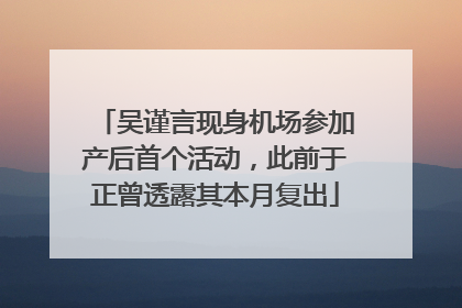 吴谨言现身机场参加产后首个活动，此前于正曾透露其本月复出