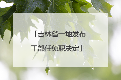 吉林省一地发布干部任免职决定