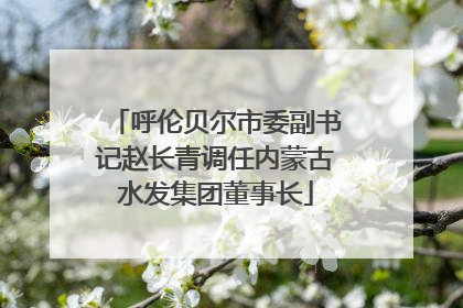 呼伦贝尔市委副书记赵长青调任内蒙古水发集团董事长