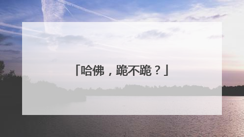 哈佛，跪不跪？