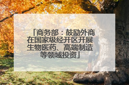 商务部：鼓励外商在国家级经开区开展生物医药、高端制造等领域投资
