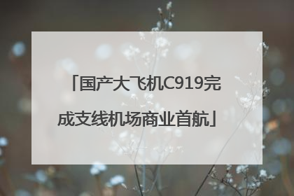 国产大飞机C919完成支线机场商业首航