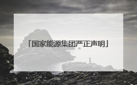 国家能源集团严正声明