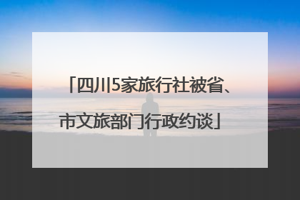 四川5家旅行社被省、市文旅部门行政约谈