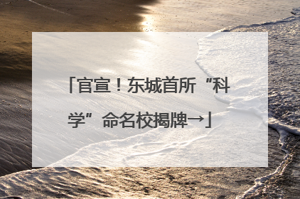 官宣！东城首所“科学”命名校揭牌→