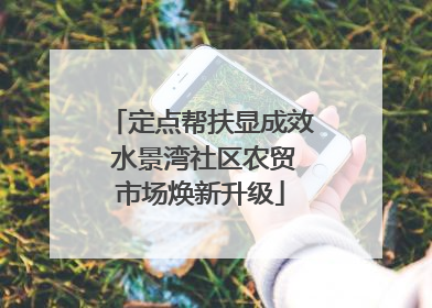 定点帮扶显成效 水景湾社区农贸市场焕新升级