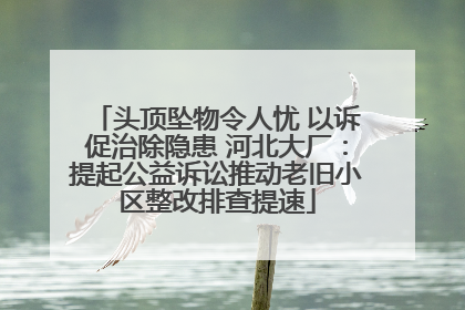 头顶坠物令人忧 以诉促治除隐患 河北大厂：提起公益诉讼推动老旧小区整改排查提速