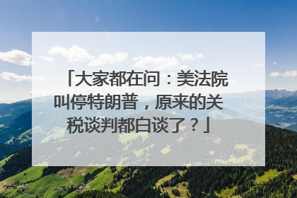 大家都在问：美法院叫停特朗普，原来的关税谈判都白谈了？