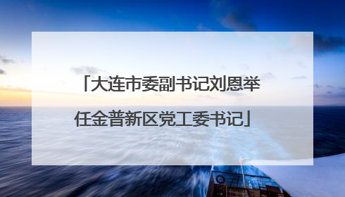大连市委副书记刘恩举任金普新区党工委书记