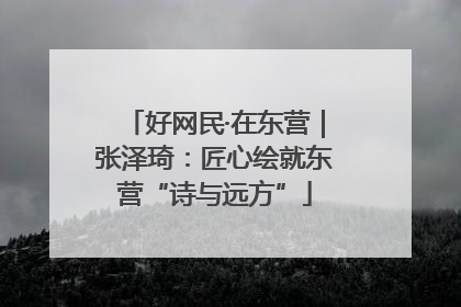 好网民·在东营｜张泽琦：匠心绘就东营“诗与远方”