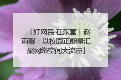 好网民·在东营｜赵雨馨：以校园正能量汇聚网络空间大流量