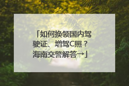 如何换领国内驾驶证、增驾C照？海南交警解答→