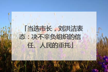 当选市长，刘洪洁表态：决不辜负组织的信任、人民的重托