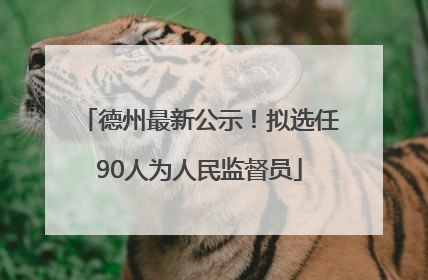 德州最新公示！拟选任90人为人民监督员