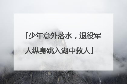 少年意外落水，退役军人纵身跳入湖中救人