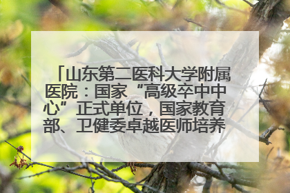 山东第二医科大学附属医院：国家“高级卒中中心”正式单位，国家教育部、卫健委卓越医师培养改革项目单位