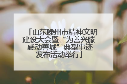 山东滕州市精神文明建设大会暨“为善兴滕 感动善城”典型事迹发布活动举行
