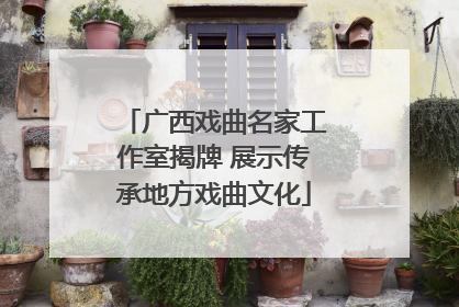 广西戏曲名家工作室揭牌 展示传承地方戏曲文化
