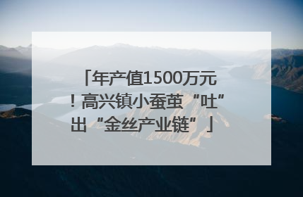 年产值1500万元！高兴镇小蚕茧“吐”出“金丝产业链”