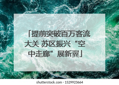 提前突破百万客流大关 苏区振兴“空中走廊”展新翼