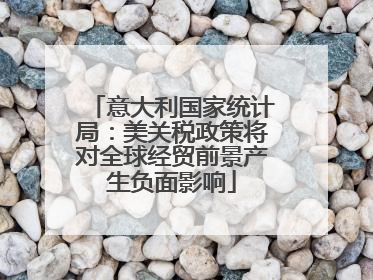 意大利国家统计局：美关税政策将对全球经贸前景产生负面影响