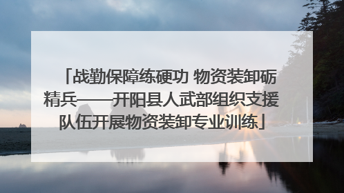 战勤保障练硬功 物资装卸砺精兵——开阳县人武部组织支援队伍开展物资装卸专业训练