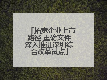 拓宽企业上市路径 重磅文件深入推进深圳综合改革试点