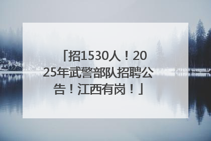招1530人！2025年武警部队招聘公告！江西有岗！
