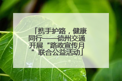 携手护路，健康同行——德州交通开展“路政宣传月”联合公益活动