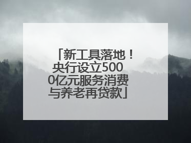 新工具落地！央行设立5000亿元服务消费与养老再贷款