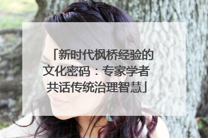 新时代枫桥经验的文化密码：专家学者共话传统治理智慧