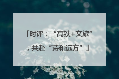 时评：“高铁+文旅”，共赴“诗和远方”