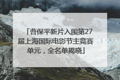 曹保平新片入围第27届上海国际电影节主竞赛单元，全名单揭晓