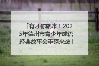 有才你就来！2025年德州市青少年成语经典故事会重磅来袭