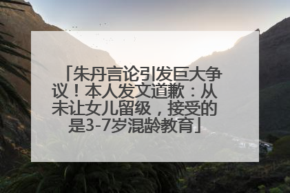 朱丹言论引发巨大争议！本人发文道歉：从未让女儿留级，接受的是3-7岁混龄教育
