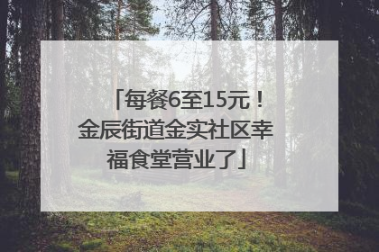 每餐6至15元！金辰街道金实社区幸福食堂营业了
