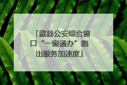 歙县公安综合窗口“一窗通办”跑出服务加速度