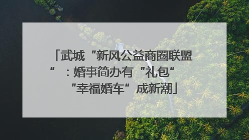 武城“新风公益商圈联盟”：婚事简办有“礼包” “幸福婚车”成新潮