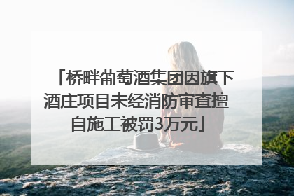 桥畔葡萄酒集团因旗下酒庄项目未经消防审查擅自施工被罚3万元