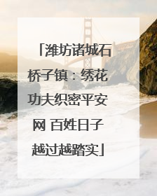 潍坊诸城石桥子镇：绣花功夫织密平安网 百姓日子越过越踏实