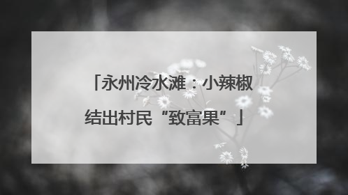 永州冷水滩：小辣椒结出村民“致富果”