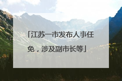 江苏一市发布人事任免，涉及副市长等
