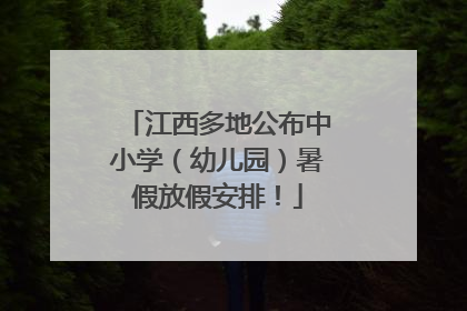 江西多地公布中小学(幼儿园)暑假放假安排!