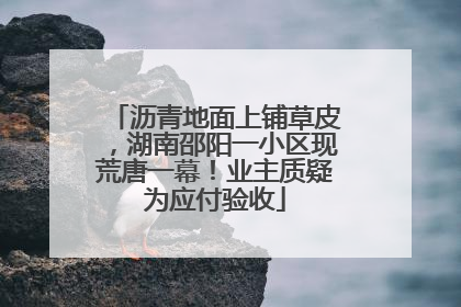 沥青地面上铺草皮，湖南邵阳一小区现荒唐一幕！业主质疑为应付验收