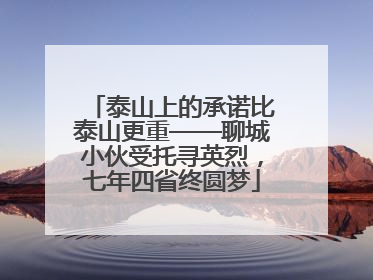 泰山上的承诺比泰山更重——聊城小伙受托寻英烈，七年四省终圆梦