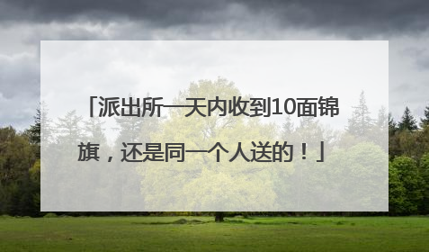 派出所一天内收到10面锦旗，还是同一个人送的！