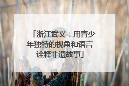 浙江武义：用青少年独特的视角和语言诠释非遗故事