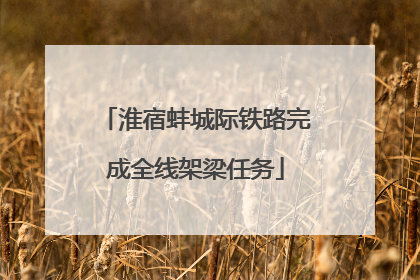 淮宿蚌城际铁路完成全线架梁任务
